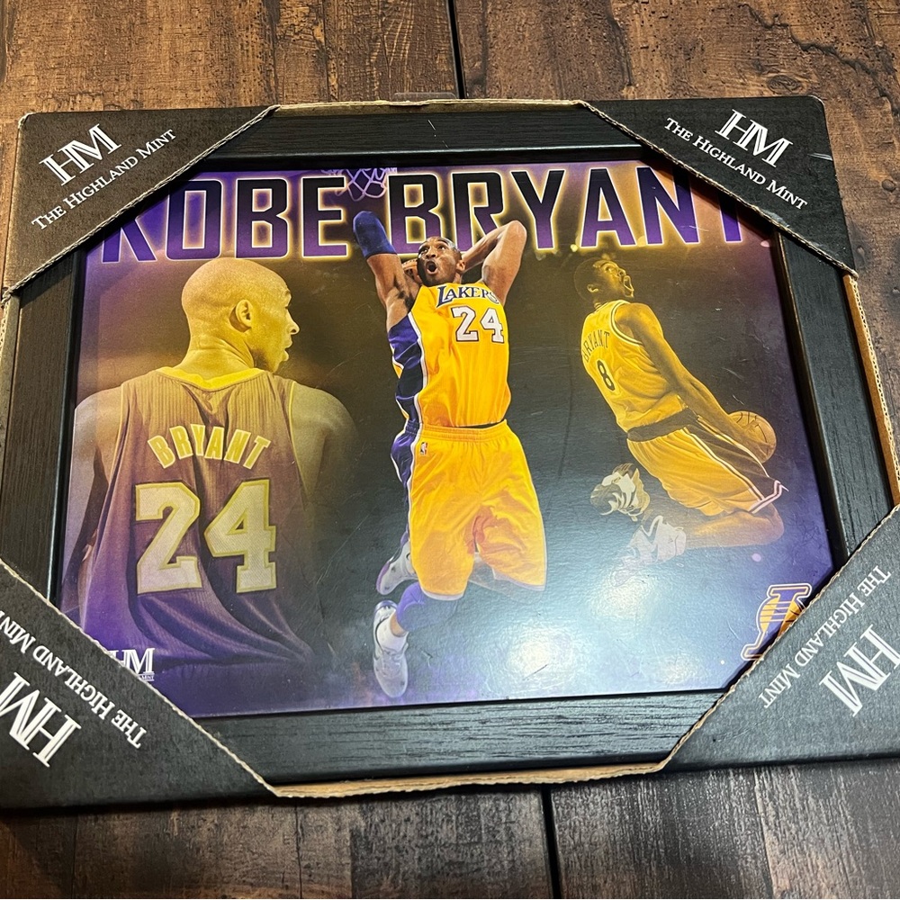 Kobe Bryant Framed Art - Black and Purple